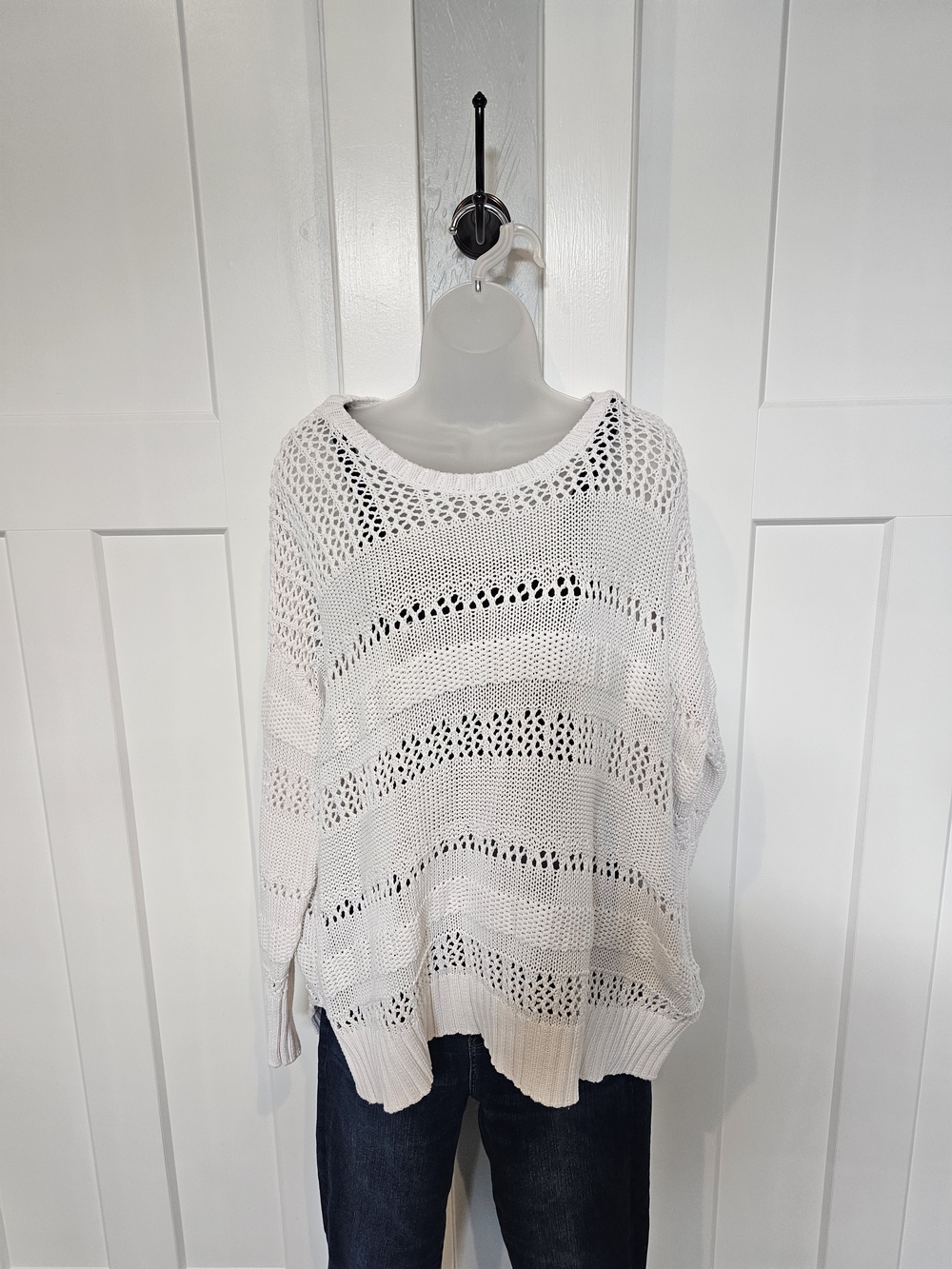 Show Me Your Mumu Paula Open Knit Pullover Oversized Knit Sweater Small
